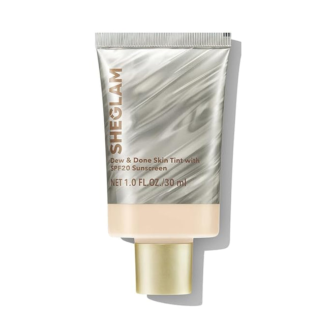 SHEGLAM Dew & Done Skin Tint with SPF20 Light-medium Coverage Foundation Evens Skin Tone-Linen