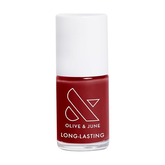 Olive & June Long Lasting Nail Polish | Plump Gel-Like Finish No Lamp Needed | Lasts up to 10 days | Salon-Quality Color at Home | 15-Free, Vegan & Cruelty-Free Chip-Resistant | Cozy Up | Brick Red