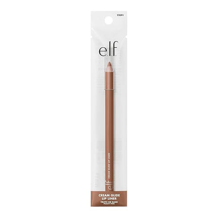 e.l.f. Cream Glide Lip Liner, Highly-Pigmented Pencil For Shaping & Sculpting Lips, Semi-Matte Finish, Vegan & Cruelty-Free, Truth or Bare