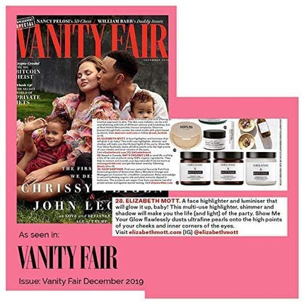 Elizabeth Mott Show Me Your Glow 2-in-1 Powder Highlighter Makeup and Shimmer Eye Shadow - Natural Face Glow Makeup, Cruelty-Free and Paraben-Free - Illuminating Champagne Highlighter (10g)