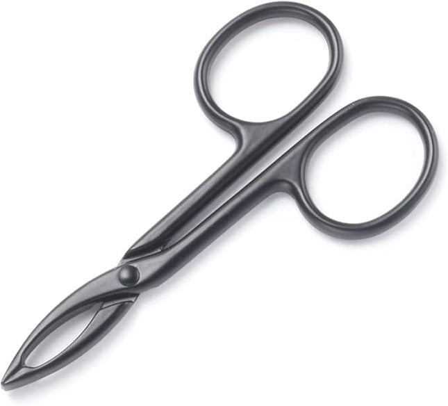 2 Pieces Tweezers Scissor Handle Straight Tip Scissor Shaped Eyebrows Tweezers for Hair Plucker Remover Facial Hair Eyebrows Care (Black)