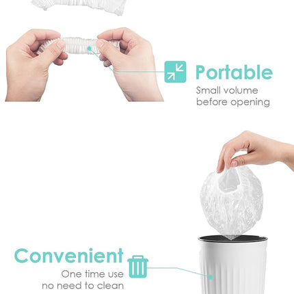 Auban 30PCS Disposable Shower Caps, Individually Wrapped Larger & Thicker Waterproof Shower Caps, Plastic Hair Caps for Women, Spa, Home Use, Hotel and Hair Salon, Portable Travel