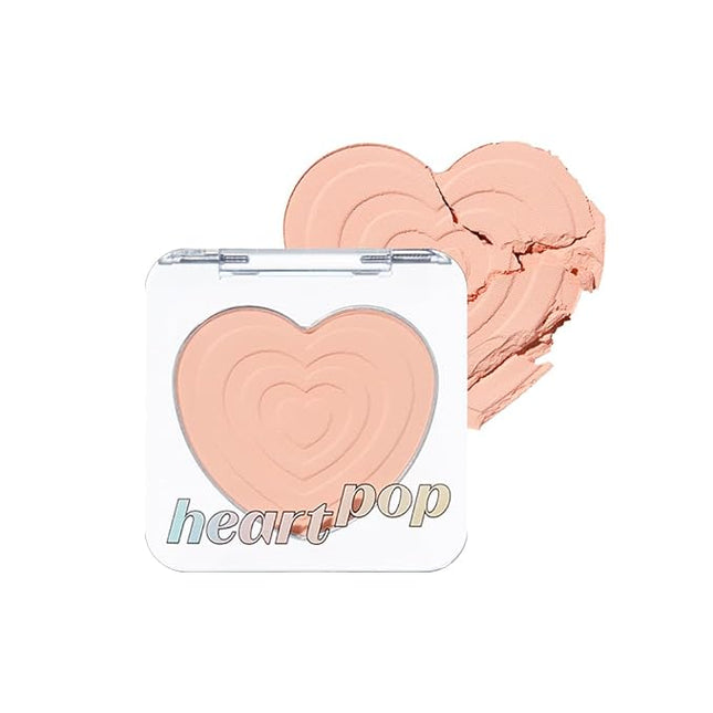 ETUDE Heart Pop Duo Blush, Milky Pink Cheek Colors, Natural Glow & Glossy Finish, Layering Formula, Compact 0.2 oz – Milk Drizzle