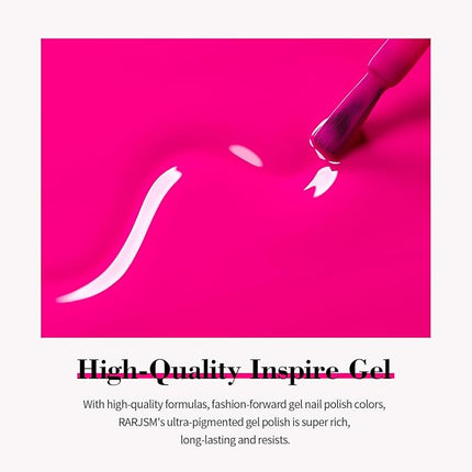 RARJSM Hot Pink Gel Nail Polish Neon Pink Gel Polish BrightPink GelNailPolish 1PCS 15ML Long Lasting Gel Polish Soak off U V Curing Required Nail Art Varnish Salon DIY at Home