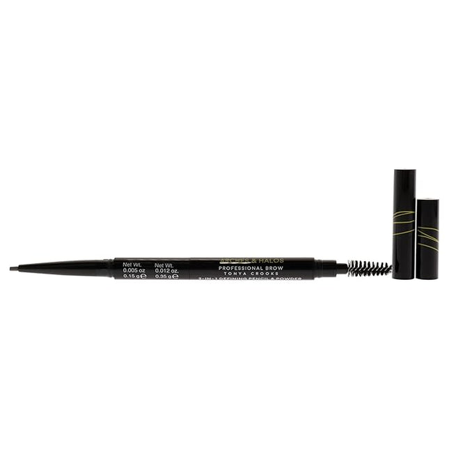 Arches & Halos 2-In-1 Defining Eyebrow Pencil And Powder - Shapes And Fills Sparse Brows For Natural Look - Soft Textured Powder Formula - Dual Ended With Spoolie Brush - Neutral Brown - 0.017 Oz