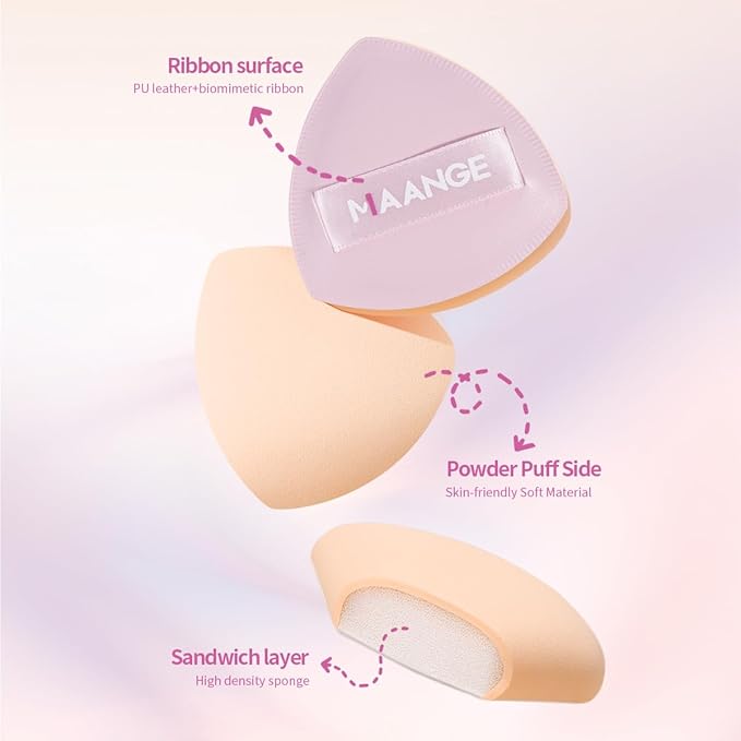 MAANGE 16PCS Makeup Brush Set Travel Makeup Brushes for Liquid Powder Contour Concealer Cream Cosmetics Blending Eyeshadow Eyeliner (Pink)