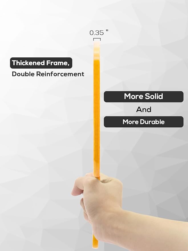 Extra Large Handheld Mirror，Hand Salon Mirror with Handle for Barbers, Hairdressing (Orange，12.4" Lx 9" W)