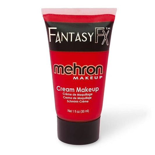 Mehron Makeup Fantasy FX Cream Makeup | Water Based | Halloween | Red Face & Body Paint For Adults 1 fl oz (30ml) (RED)