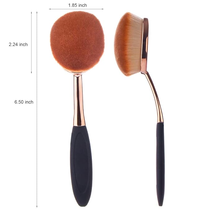 Yoseng Foundation Brush for Liquid Makeup - Rose Gold Oval Face Makeup Brush with Cover and Egg Cleaner| Soft Foundation Brushes for Cream & Liquid Foundation,Dust-Free Bristles Flawless Application