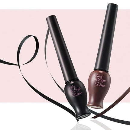 ETUDE OH M'EYE LINE Liquid Eyeliner - Waterproof, Smudgeproof & Long lasting|Quick Drying Eye Liner|Easy & Precise Application|Lasts Up To 10 Hours|Korean Makeup| Gray,5ml