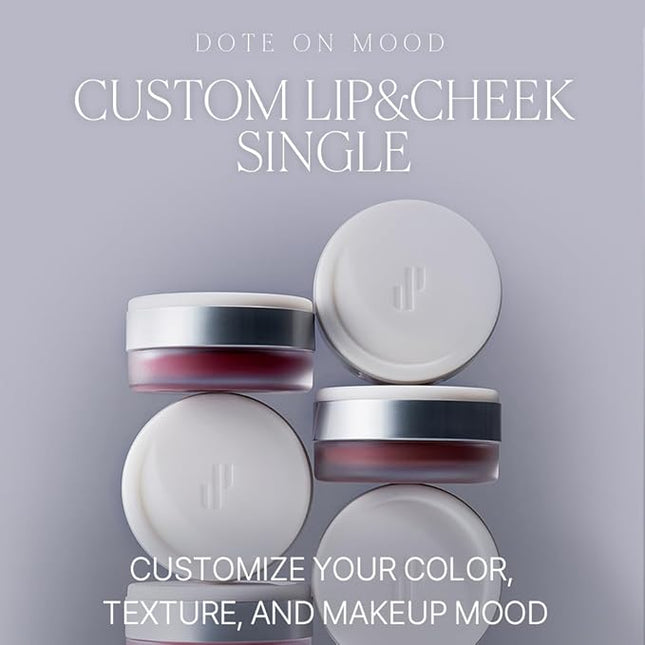 Heart Percent Dote On Mood Custom Lip & Cheek Single – Blendable & Buildable Soft Velvety Matte Cream Blush (Fog Pot), Long-Lasting Lightweight Multi-Use & Lip Tinted Balm 4.7g, M02. Rosy Coral