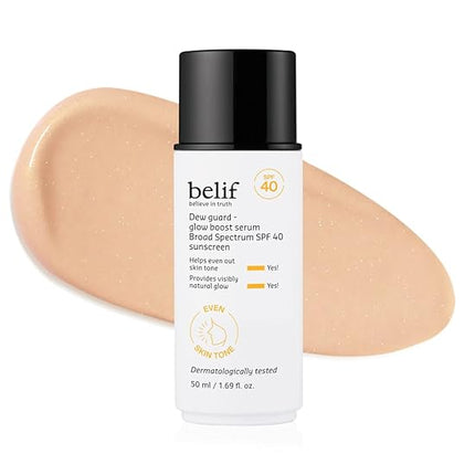 belif Dew Guard Vitamin C Glow Tint SPF 40 - Niacinamide, Hyaluronic Acid, Glow Booster + Serum + UVA/UVB Protection, Korean Tinted Mositurizer, 1.69 fl. oz