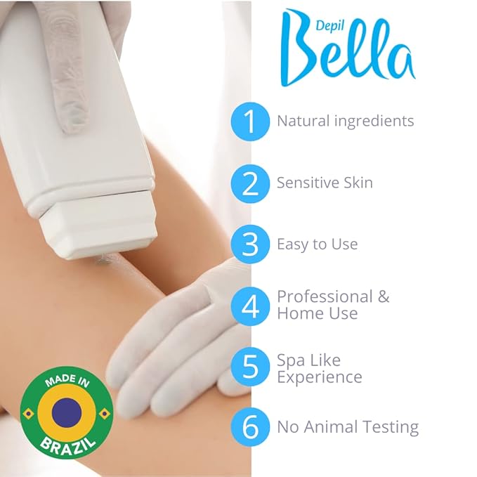 Depil Bella Roll On Wax Honey and Propolis Depilatory | Body Waxing, Hair Removal Wax-Cartridge | For Men and Women | Home Self Waxing | Sensitive Skin | Dermatologically Tested | Painless (14 PACK)