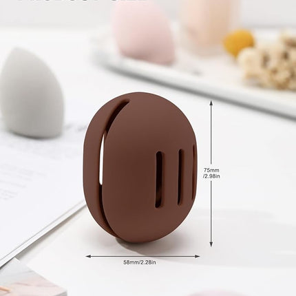 FERYES Makeup Sponge Holder with Makeup Sponge– Eco-Friendly Silicone Beauty Make Up Blender Case and Dry & Wet Use Foundation Sponge for Travel