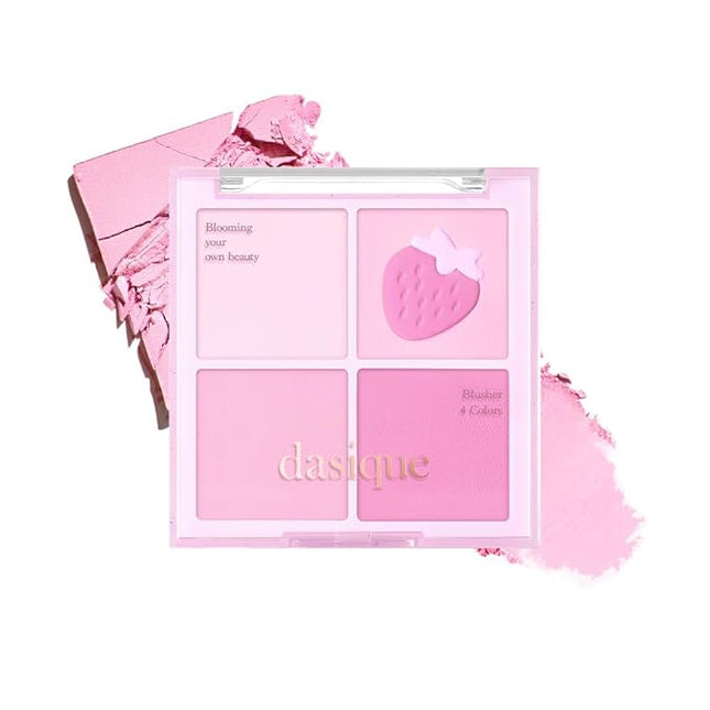 Dasique Blending Mood Cheek #06 Berry Smoothie | 4 Blendable Shades in Lightweight Smooth Powder | Vegan | Pink Blush