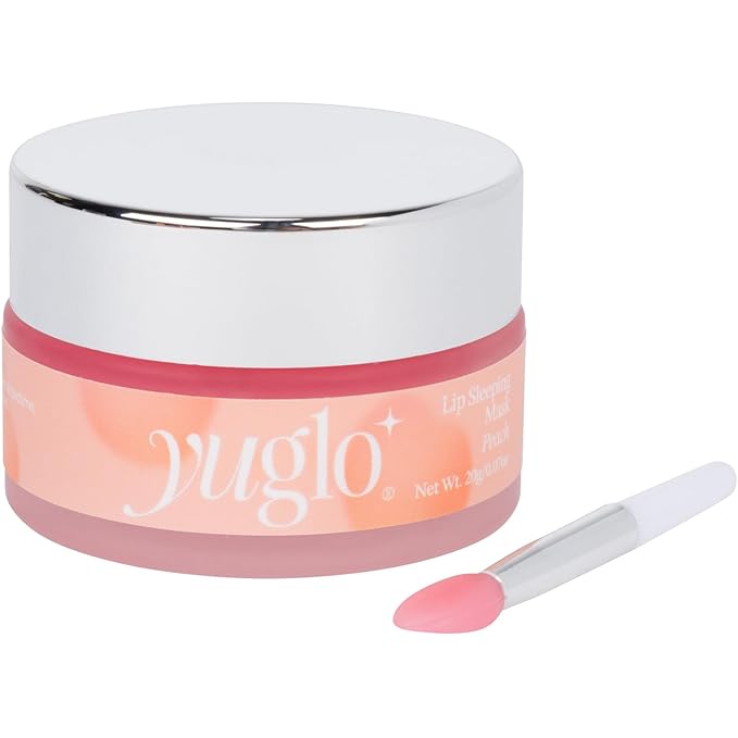 YUGLO Lip Sleeping Mask | Peach Flavor | Hydrating & Soothing Lip Treatment for  Dry, Chapped Lips | Plumps & Moisturizes | Overnight Lip Repair