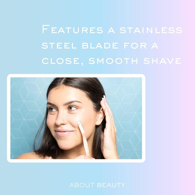 About Face Fuzz-Free Facial Razors - 3 Beauty Groomers for Hair Removal, Ideal for Shaving, Exfoliating, Dermaplaning and Brow Shaping, Japanese Steel Gently Removes Facial Hair