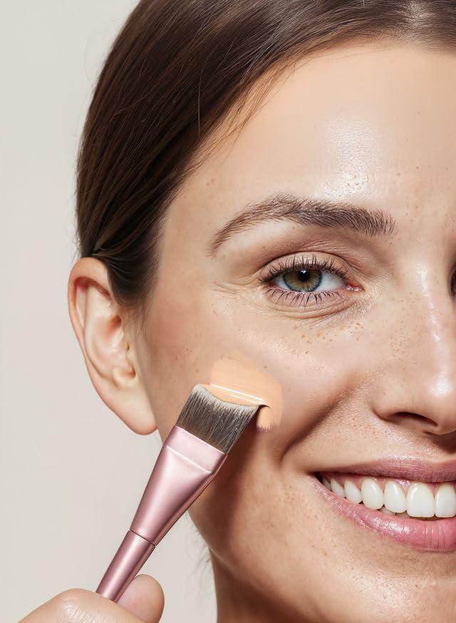 Luxury Sheer Beauty Ultra Thin Foundation Brush for Liquid Makeup & Applicator, Tinted Moisturizer, Tinted Sunscreen, Tinted Serum or Oil Limits Gives a Flawless Natural Looking Finish
