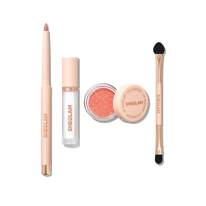 SHEGLAM Lip Dazzler Glitter Kit Long-Lasting Glitter Lip Gloss Sexy Super Stay Non-Sticky Shiny Liquid Kit Lipstick Y2K-Encore