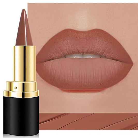 Kaely Brown Gradient Matte Lipstick Lip Liner Pencil for Women, 2in1 Flawless Contour Gradual Ombre Effect Lip Pencil Makeup Waterproof, labiales mate 24 horas originales, 14