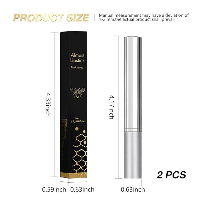 2Pcs Honey Tinted Lip Balms Lip Stain, Sheer Hydrating Lip Skin Tint, Gloss Balm Moisturizing Lip Color for All Skin Tones, Nourishing Lip Balm with a Hint of Natural Black Cherry Tint