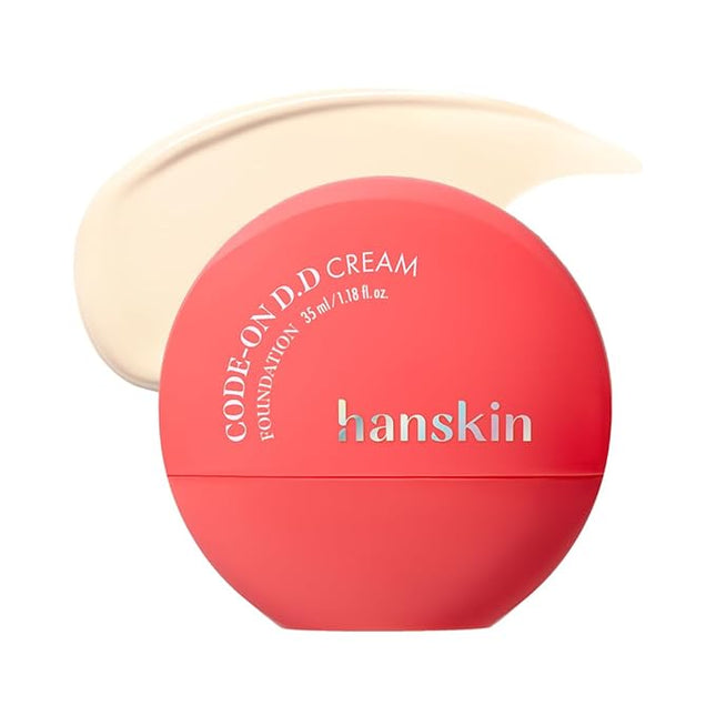 Hanskin DD Cream Foundation – Korean BB Cream Liquid Foundation | Lightweight Semi-Matte Tinted Moisturizer | Pore-Blurring, Tone-Evening Daily Base Makeup | 1.18 fl oz (12C Fair)