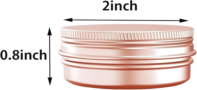 1 Ounce Aluminum Tin Jar with Screw Cap 30mL Tin Cans Refillable Containers for Cosmetic, Lip Balm, Cream, Lotion, Balms, Spices, Salve, Rose Gold 40 Pcs