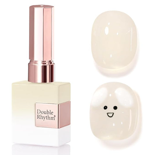 Double Rhythm 0.50 OZ Translucent Gel Polish Same Color Same Bottle Sheer Pastel Neutral Natural Milky 15 ML Jelly UV Nail Art DIY at Home (Beige-A1621)