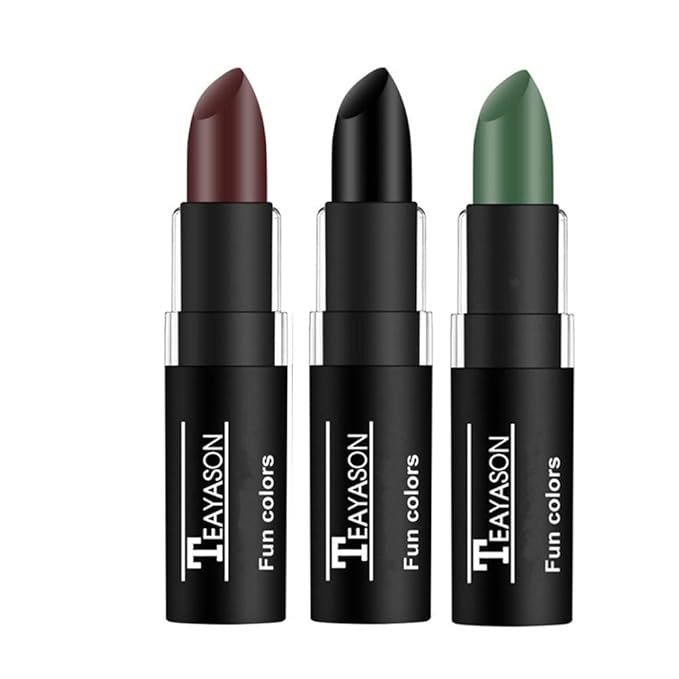 Go Ho 3 Colors Camo Face Paint Sticks,Waterproof Cream-blendable Sticks,Hunting Face Body Paint Professional Foundation SFX Makeup,Safe Face&Lip Smacking for Halloween(Green+Black+Brown)