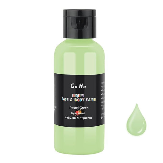 Go Ho Pastel Green Face Body Paint,Pastel Green Makeup Water Based Face Paint and Body Paint for Airbrush Makeup Special FX, Cosplay, and Halloween Make up