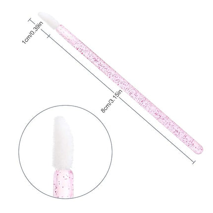Elisel 100 Pcs Disposable Crystal Lip Brushes Make Up Lip Brushes Lipstick Lip Gloss Wands Eyeshadow Brushes Applicator Tool Makeup Beauty Tool Kits (Rose)