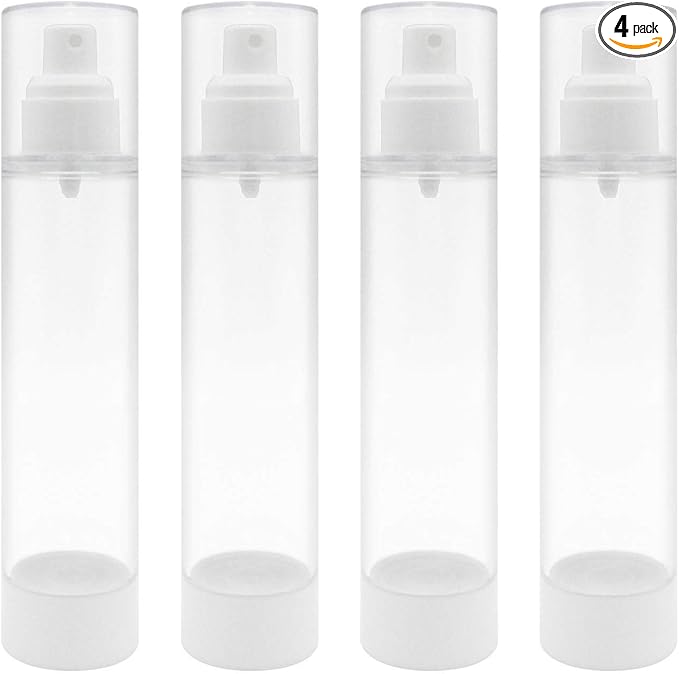 TRENDBOX 120ml / 4oz Airless Spray Bottle Refillable Travel Container for Cosmetic Makeup Water - 4 Pack