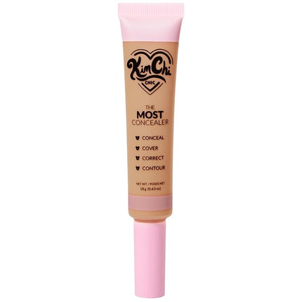 KimChiChic Beauty The Most Concealer | Full Coverage Water Resistant Multi-Use Concealer | Conceal, Correct, Contour & Highlight | Matte Satin Hybrid Finish | Brush Applicator, 0.63 oz, 08-Golden Sand