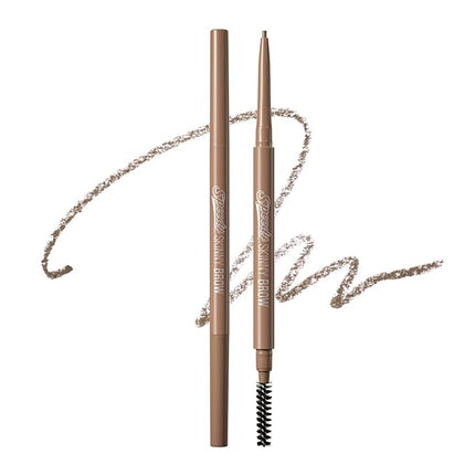 PERIPERA Speedy Skinny Brow, Precise Eyebrow Pencil, Dual-Sided Fine Tip Shades, Define Fills Brow Make up (11 MOCHA TAUPE)