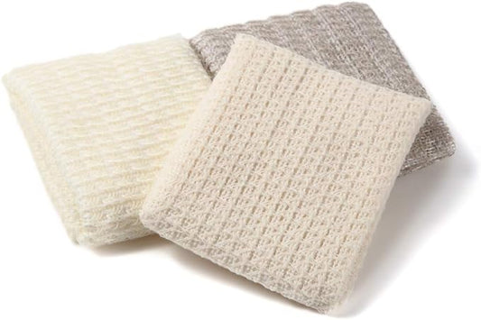 Exfoliating Washcloth [Made in Japan] Shower Back Scrubber, Natural Loofah