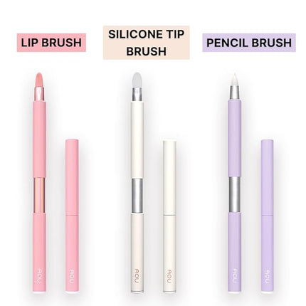 AOU LIP BRUSH Compact & Retractable Design for Easy Carry with Cruelty-Free Soft Brush