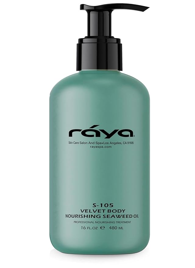 RAYA Velvet Body Nourishing Seaweed Oil 16 oz (S-105) | Hydrating and Nourishing Body Treatment | Made with Natural French Seaweed Oil, Vitamins, and Minerals