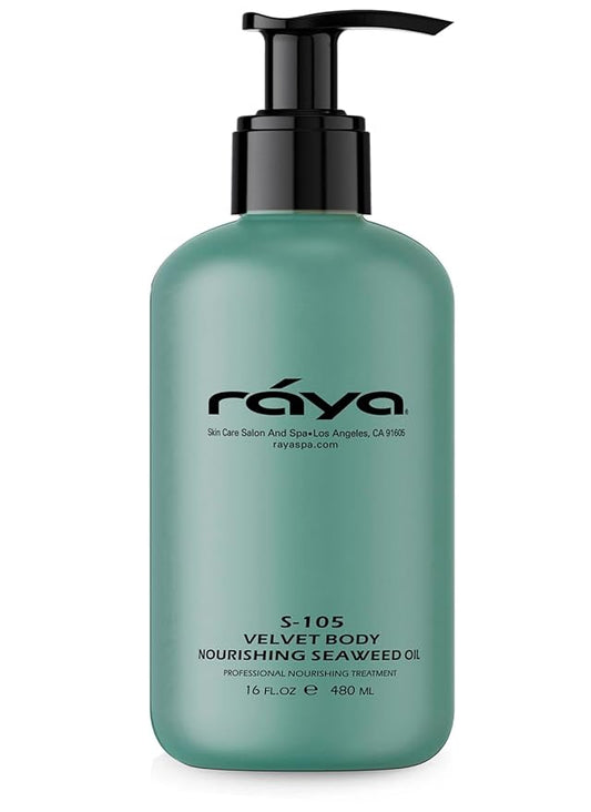 RAYA Velvet Body Nourishing Seaweed Oil 16 oz (S-105) | Hydrating and Nourishing Body Treatment | Made with Natural French Seaweed Oil, Vitamins, and Minerals