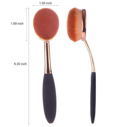 Yoseng Oval Foundation Brush Second Largest Toothbrush makeup brushes Fast Flawless Application Liquid Cream Powder Foundation(2pack)