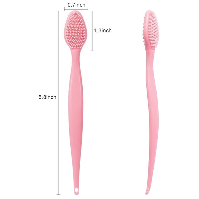 Silicone Lip Scrub Brushes, 20 Pack Double-Sided Exfoliating Lip Brush Soft Silicone Lip Scrubber Exfoliator Tool Blackhead Remover for Skincare (Pink)