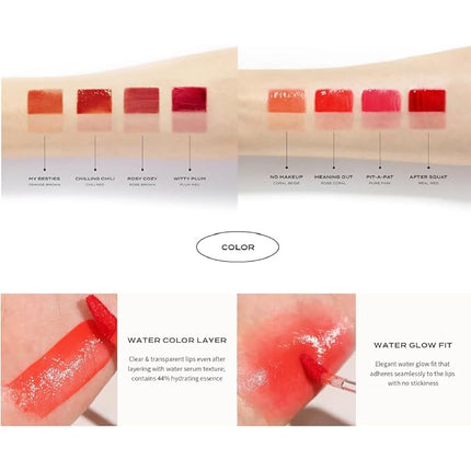 Feev Hyper-Fit Color Drop | Dewy, Glossy Lip Gloss with 44% moisturizing serum | Long-Lasting, lightweight Lip Stain | Vegan Lip Tint & Safe for Sensitive Skins | K-Beauty (After Squat)