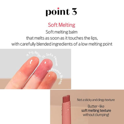 Etude Ginger Sugar Melting Balm Stick 02 Soft Mauve | Tinted Moisturizing Lip balm | Natural Ingredients Hydrate Ginger, Sugar, Shea Butter Moisturizing Relaxing Effect | K-Beauty