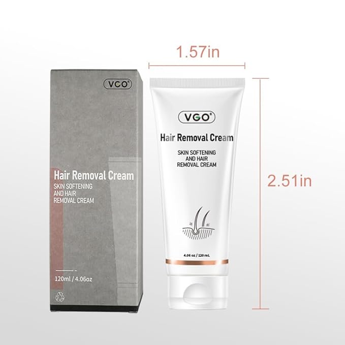 VGO Painless Bikini Gel Lotion for Unwanted Hair - All Skin Types, for Women & Men, 120ml * 2PCS
