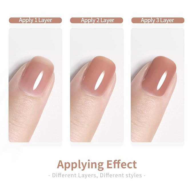 RARJSM Milky Rose Purple Gel Nail Polish LED UV Gel Soak Off Clear Nude Mauve Pink French Manicure Jelly Nail GelPolish Varnish Curing Requires 1pcs 15ml for Home Salon Nail Art DIY