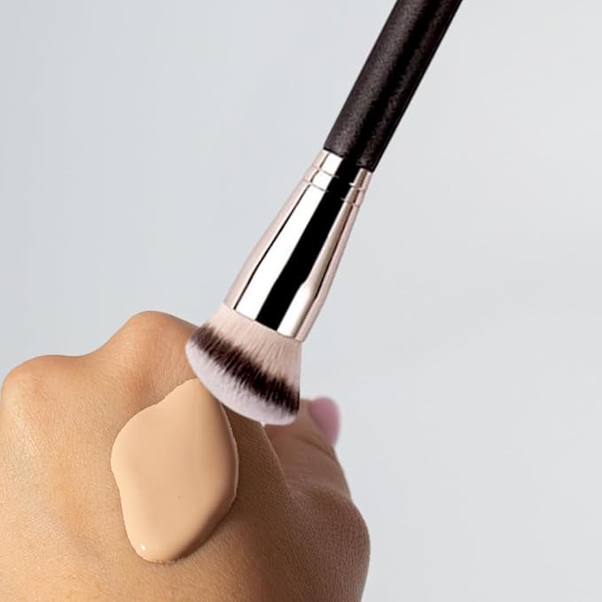 Foundation Makeup Brush and Concealer Brush Duo, Under Eye Concealer Makeup Brush, Angled Cosmetic Brush For Blending, Concealing, Contouring Makeup, 2 Piece Set (106 206)