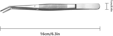 Stainless Steel Tweezers, with Curved Serrated Tip Multipurpose Sewing Machine Tweezers Forceps for Craft Repairing (5PCS)