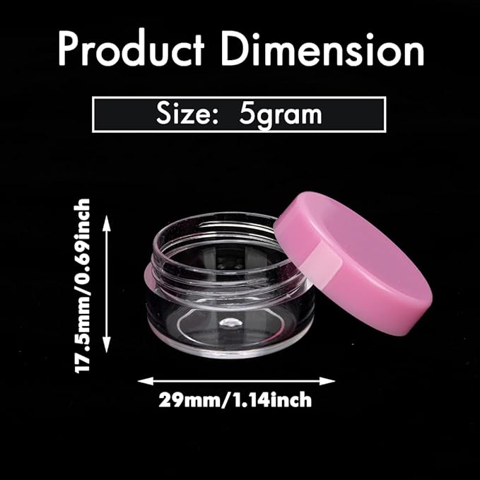 50 Count Mini Sample Jars with Lids, Tiny Empty Lip Balm Containers, Makeup Travel Containers with Labels, Mini Disposable Spatulas