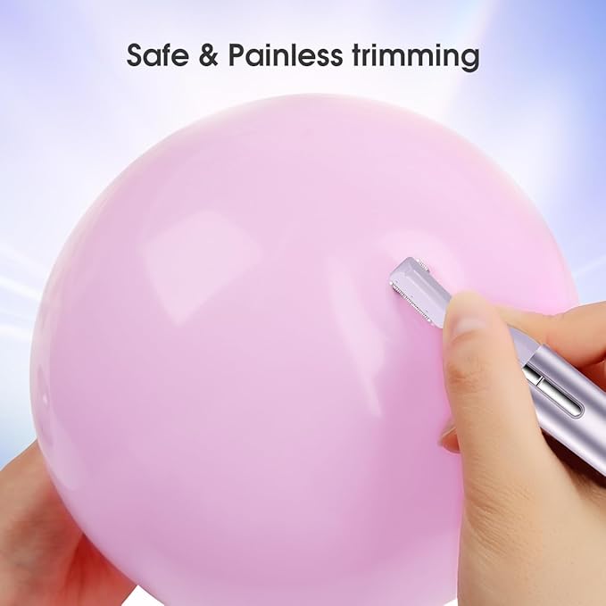 TOUCHBeauty Eyebrow Hair Trimmer for Women, Painless Precision Eyebrow Shaper, Pen-Shaped Hair Remover Razor for Face Chin Neck, Upper-Lip, Peach-Fuzz Mini Sized Battery-Operated Purple Color 1658A