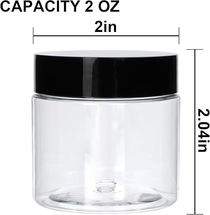8 Pack 2oz Plastic Containers with Lids, Jars with Lids, Great for storing,lip balms, creams, ointments, cosmetics, samples