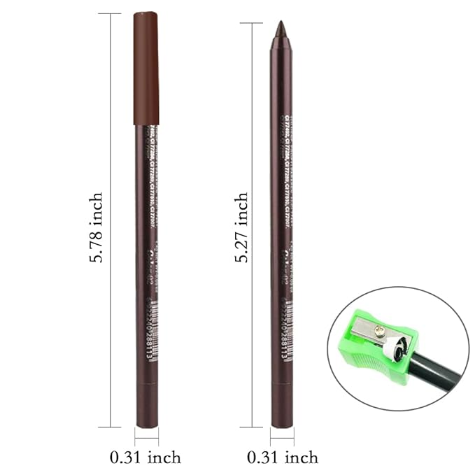 Kaely Gel Eyeliner Pencil for Women, Dark Coffee Eye Liner Waterproof Smudge Proof with Sharpener, Waterline Eye Makeup Liners, delineador de ojos contra el agua, Vegan & Cruelty-Free, 23